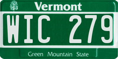 VT license plate WIC279