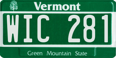 VT license plate WIC281