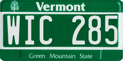 VT license plate WIC285