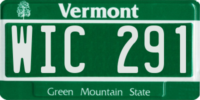 VT license plate WIC291