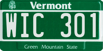 VT license plate WIC301