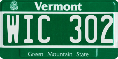 VT license plate WIC302