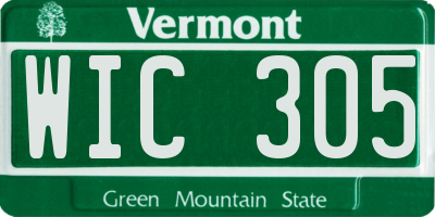 VT license plate WIC305