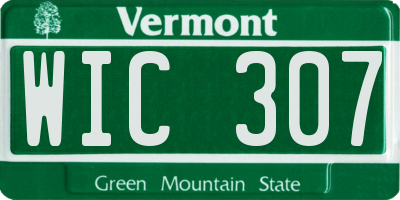VT license plate WIC307