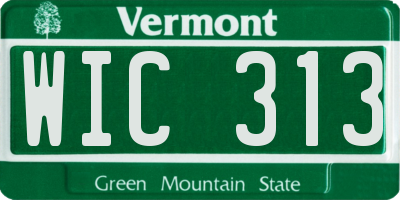 VT license plate WIC313