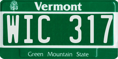 VT license plate WIC317