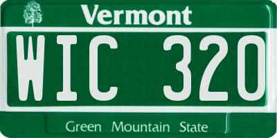 VT license plate WIC320