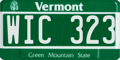 VT license plate WIC323