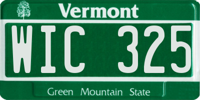 VT license plate WIC325
