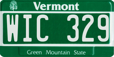 VT license plate WIC329
