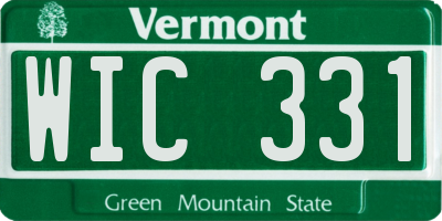 VT license plate WIC331