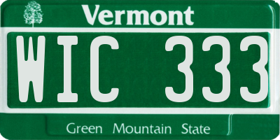 VT license plate WIC333