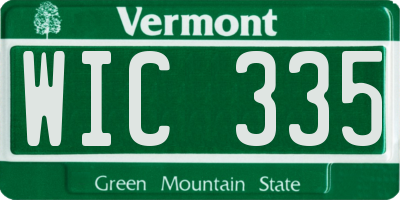 VT license plate WIC335