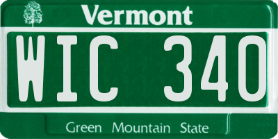 VT license plate WIC340