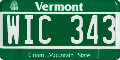 VT license plate WIC343