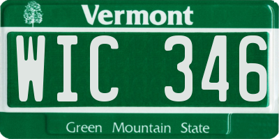 VT license plate WIC346