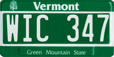 VT license plate WIC347