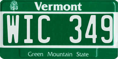 VT license plate WIC349