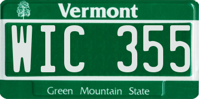VT license plate WIC355