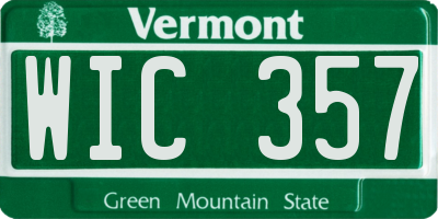 VT license plate WIC357