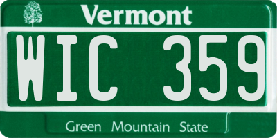 VT license plate WIC359