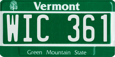 VT license plate WIC361