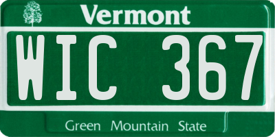 VT license plate WIC367