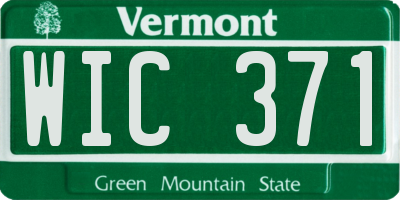 VT license plate WIC371