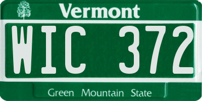 VT license plate WIC372