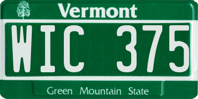 VT license plate WIC375