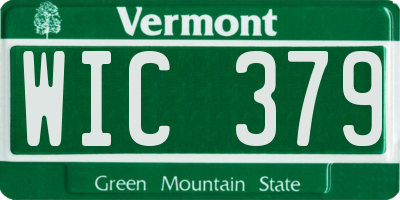 VT license plate WIC379
