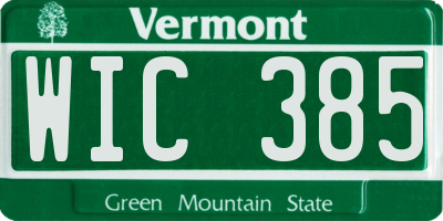 VT license plate WIC385