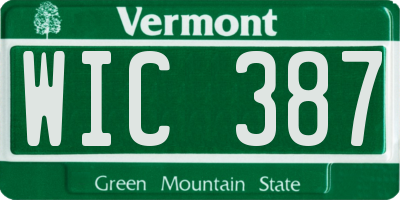 VT license plate WIC387