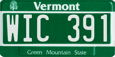 VT license plate WIC391