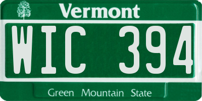 VT license plate WIC394
