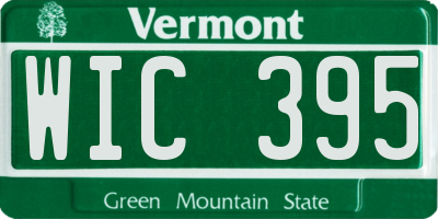 VT license plate WIC395