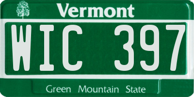 VT license plate WIC397