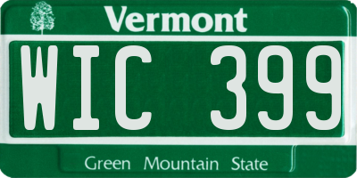 VT license plate WIC399