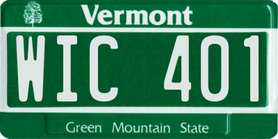 VT license plate WIC401