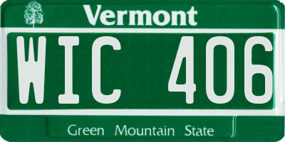 VT license plate WIC406