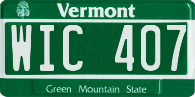 VT license plate WIC407