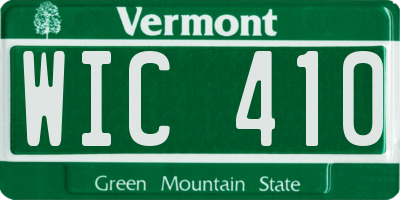 VT license plate WIC410