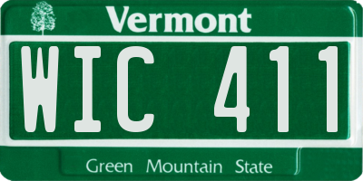 VT license plate WIC411