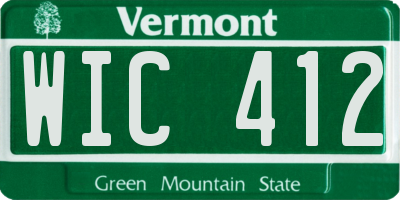 VT license plate WIC412