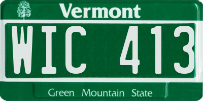 VT license plate WIC413