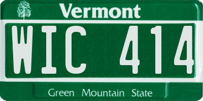 VT license plate WIC414