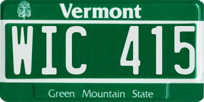 VT license plate WIC415