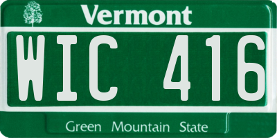 VT license plate WIC416
