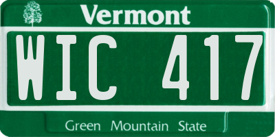 VT license plate WIC417