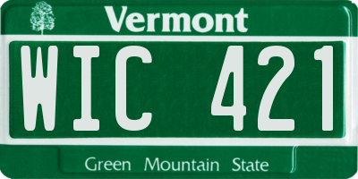 VT license plate WIC421